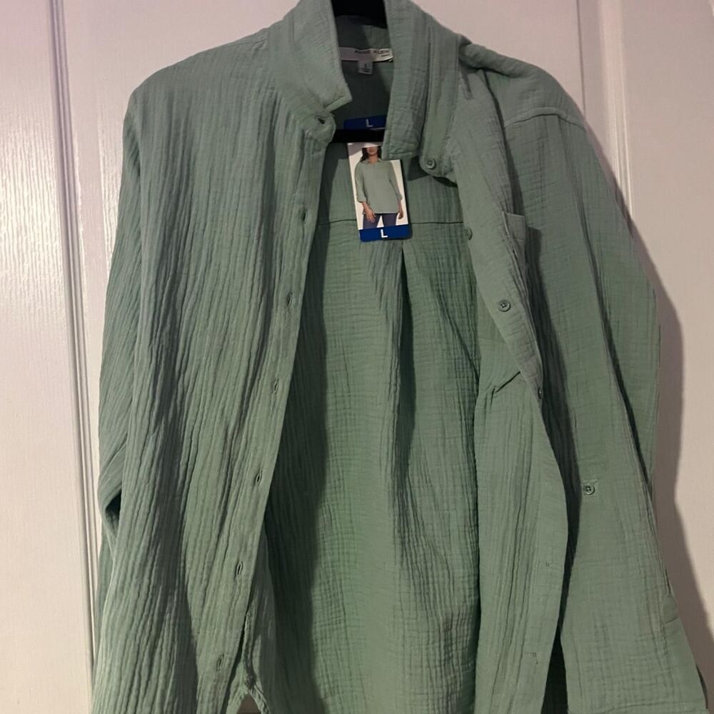 Anne-klein Women's Green and Blue Top